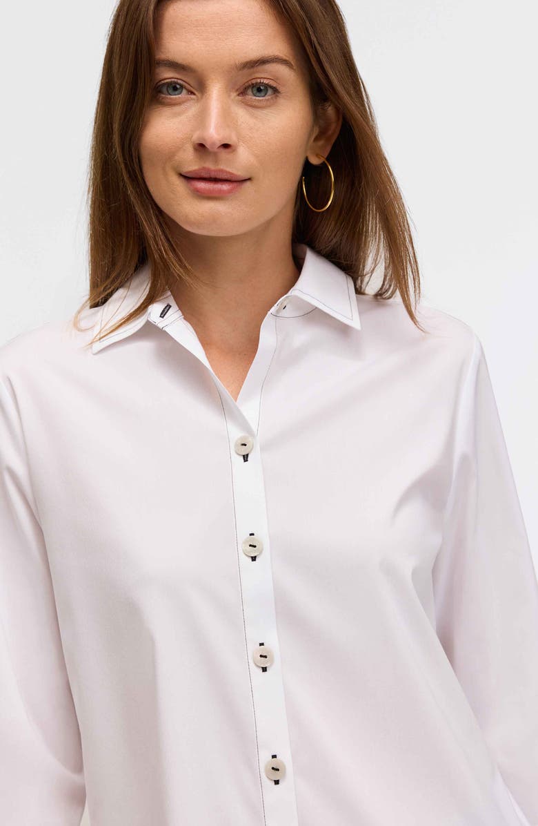 Foxcroft Kelly Button-Up Shirt, Alternate, color, White/ Black