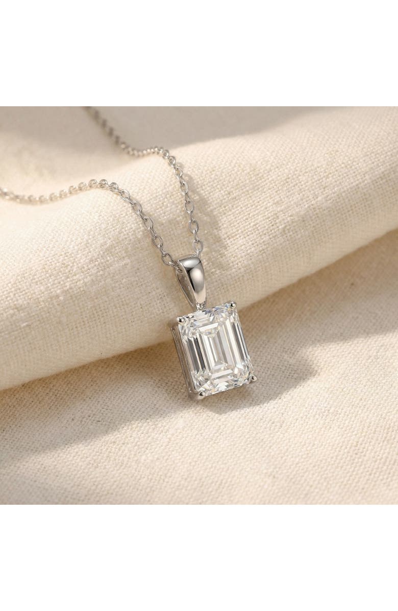 Bliss Diamond 2 Ct Emerald Diamond Solitaire Pendant 14k Gold Lab Grown, Alternate, color, 14K White Gold
