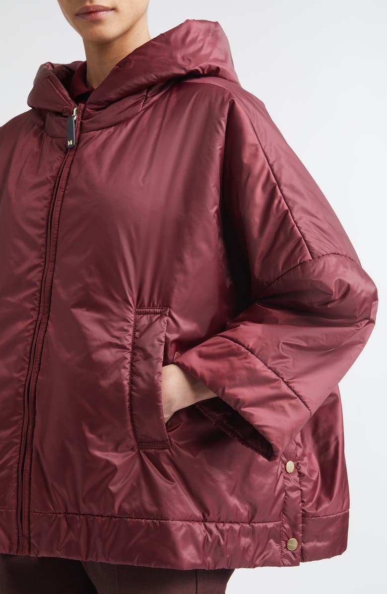 Max Mara Oversize Water Repellent Hooded Puffer Jacket, Alternate, color, Red
