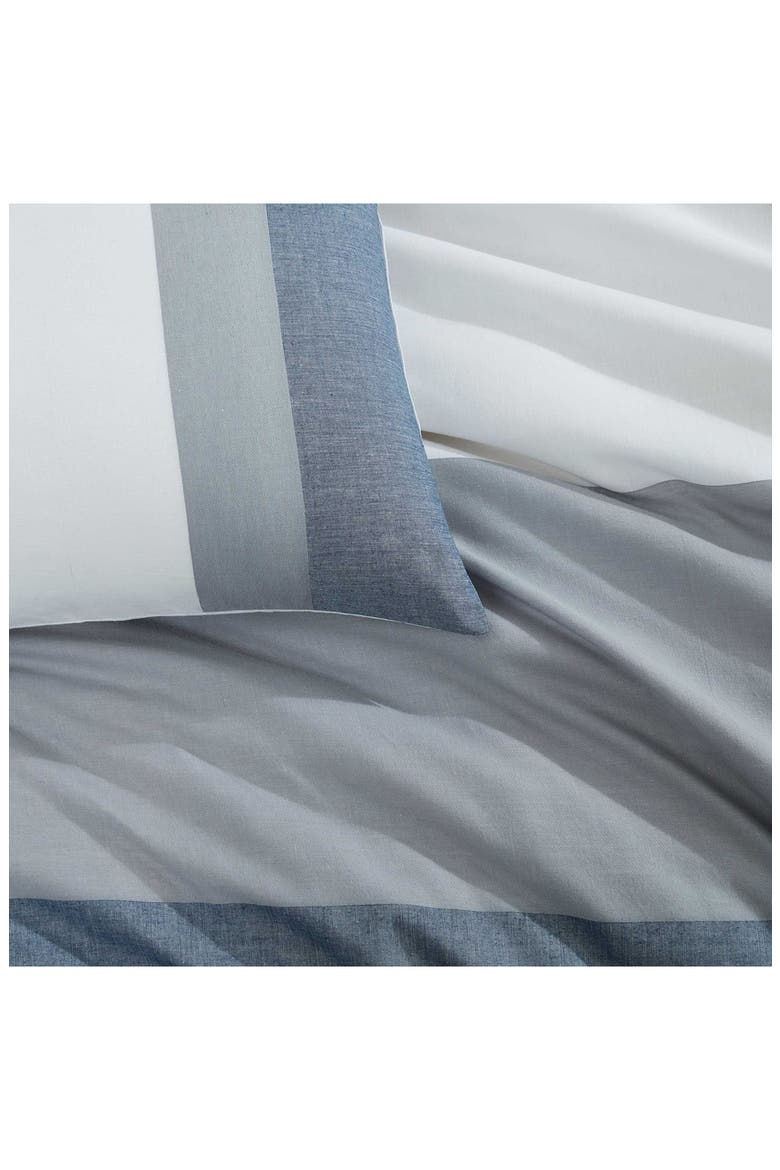 Chambray Handkerchief Duvet Cover & Shams Set, Alternate, color, LIGHT / MEDIUM BLUE