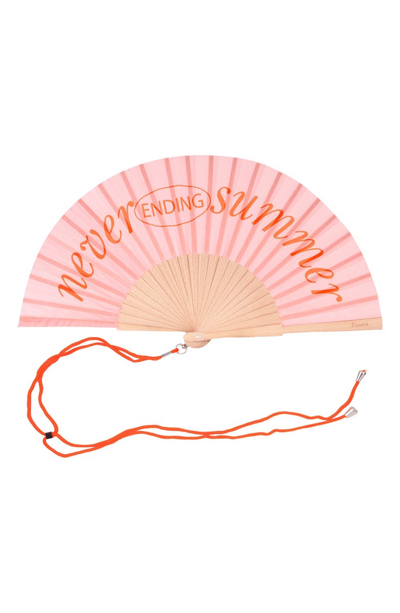 Fisura Never Ending Summer Foldable Hand Fan, Main, color, Orange