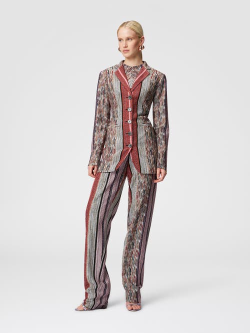 Missoni Langer Blazer Aus Gestreifter Lamé-viskose In Multicoloured