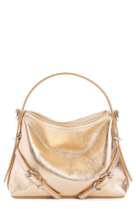 Nano Voyou Metallic Leather Top Handle Bag