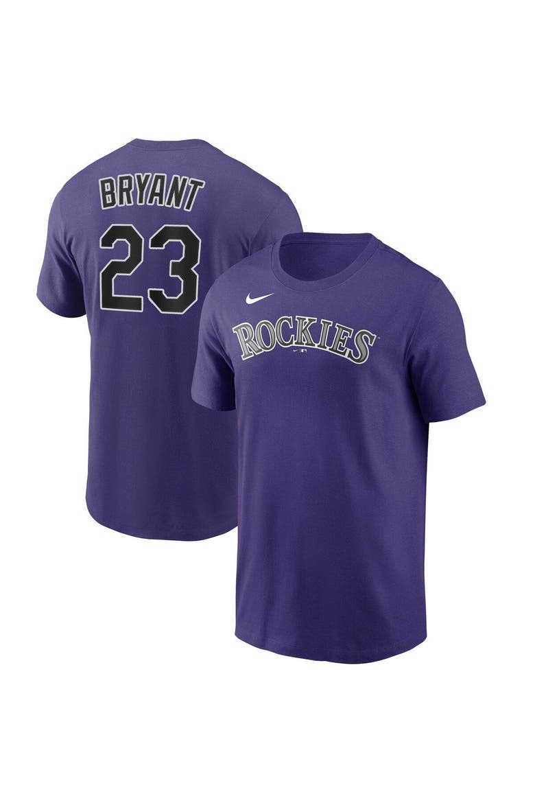 Men's Nike Kris Bryant Purple Colorado Rockies Name & Number T-Shirt, Main, color, Purple