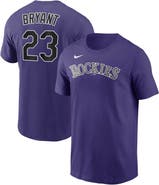 Nike Men's Nike Kris Bryant Purple Colorado Rockies Name & Number T-Shirt