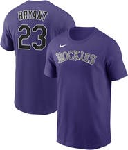 Nike Men's Nike Kris Bryant Purple Colorado Rockies Name & Number T-Shirt