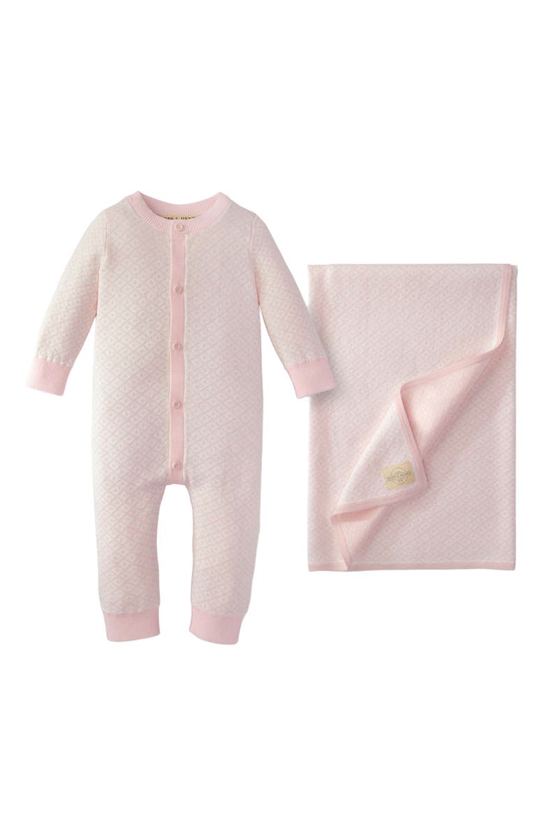 Hope & Henry Baby Jacquard Romper & Blanket Gift Set, Main, color, 