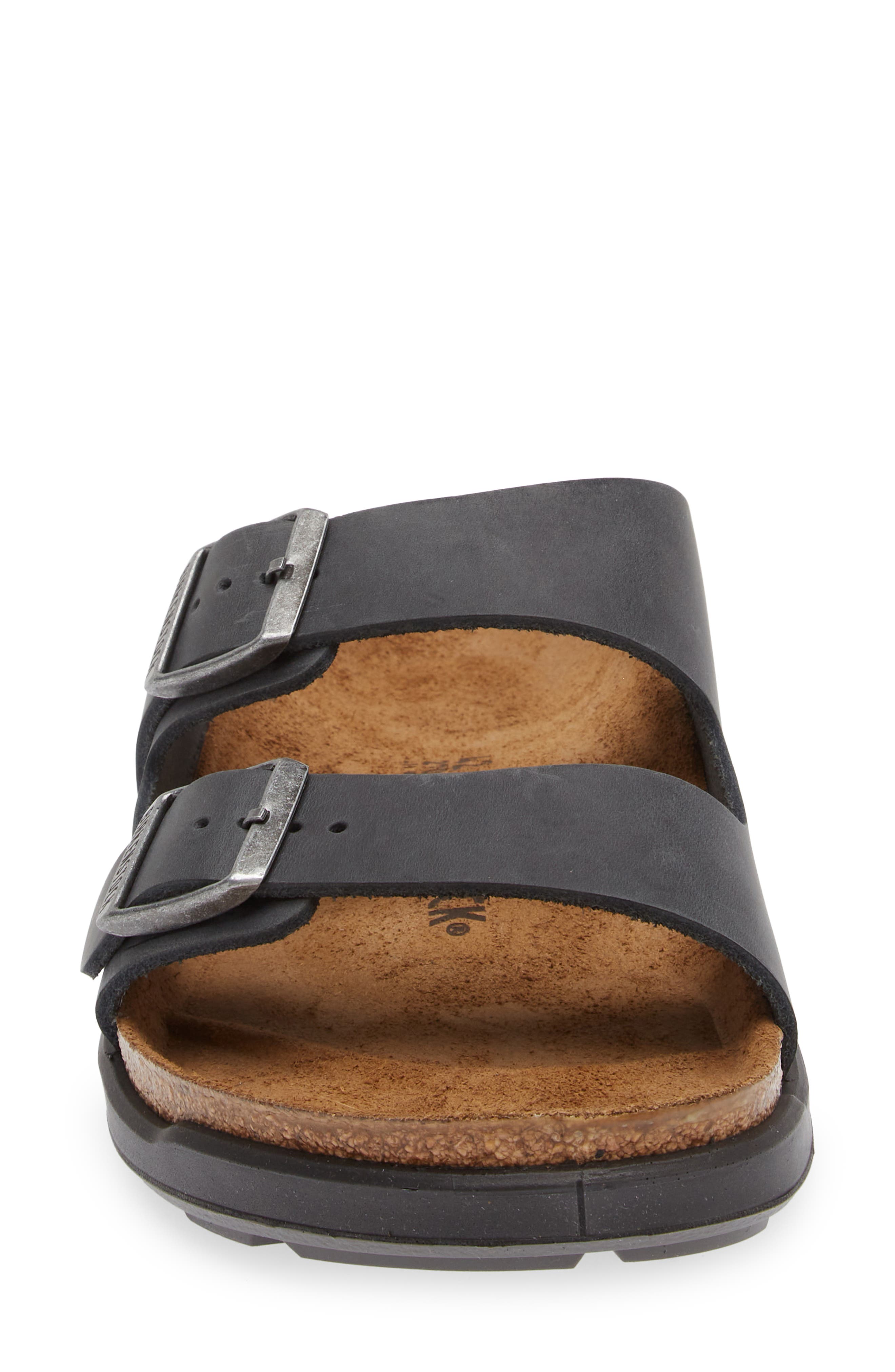 Birkenstock Arizona Lug Sole Slide Sandal, Alternate, color, Black