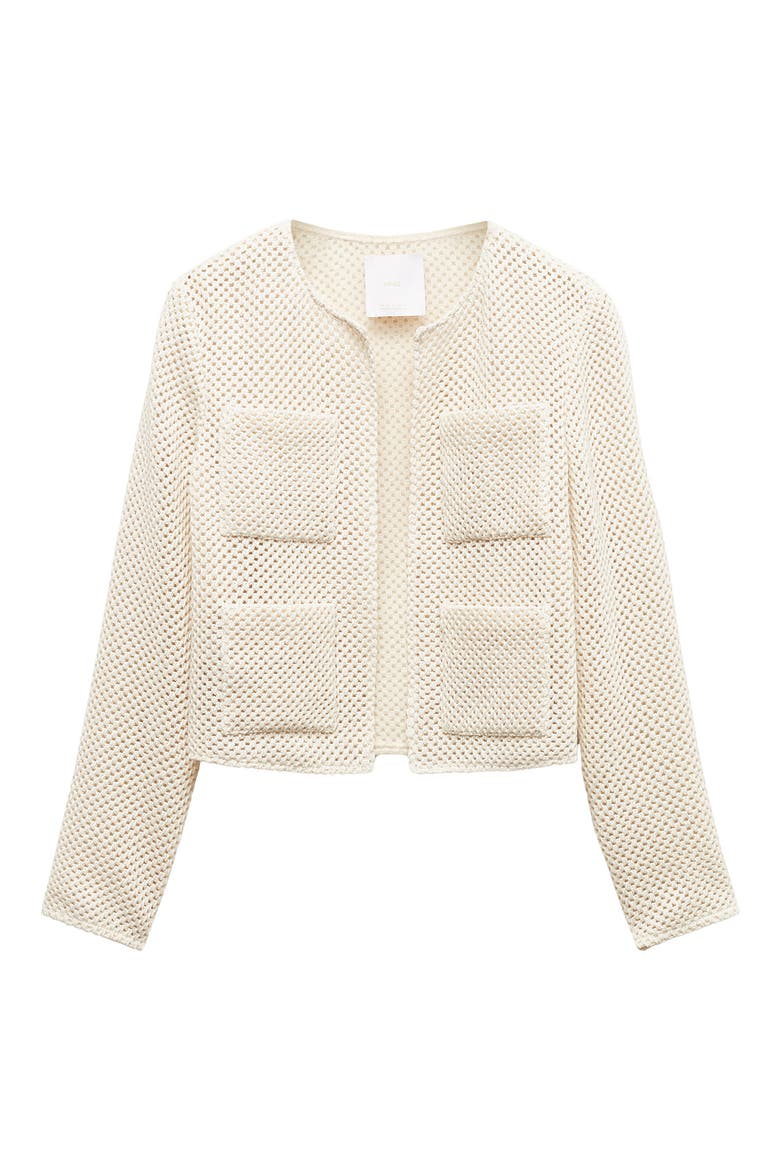Openwork Cardigan, Alternate, color, LIGHT BEIGE