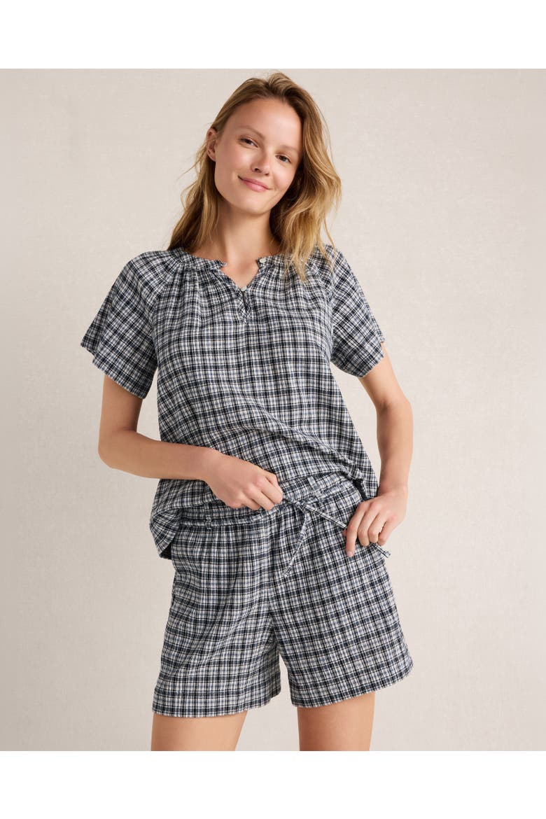 Crepe Gauze Plaid Top, Main, color, Plaid Nightfall Multi