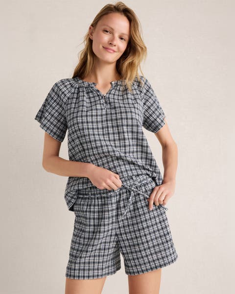 Crepe Gauze Plaid Top
