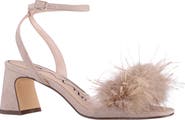 Nina Bev Ankle Strap Faux Feather Sandal