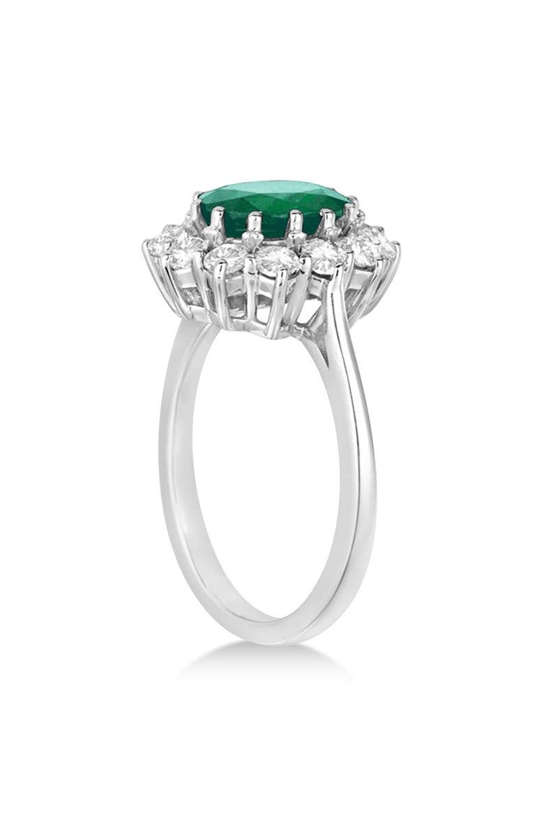 ALLUREZ Oval Lab Emerald and Diamond Ring 14k, Alternate, color, 3.60Ct/White Gold