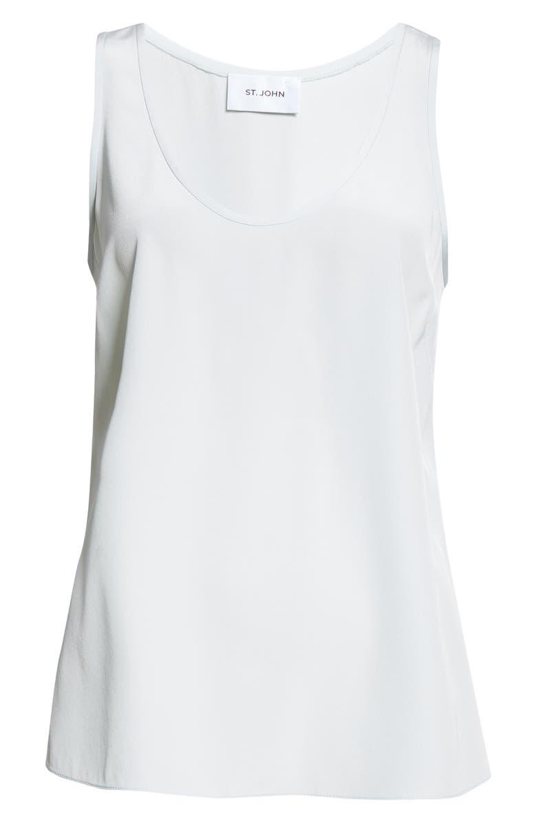 ST. JOHN Silk Crêpe de Chine Tank, Alternate, color, Eucalyptus