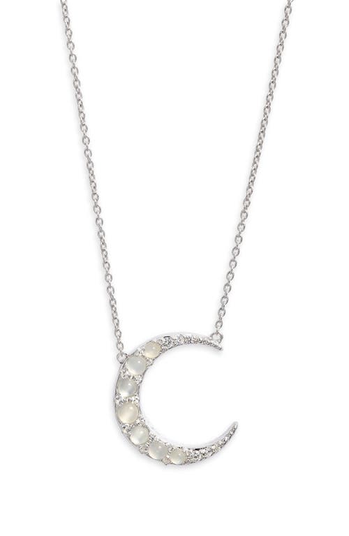Monica Rich Kosann Mini Crescent Pendant Necklace In Silver