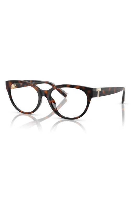 Tiffany & Co . 52mm Cat Eye Optical Glasses In Havana