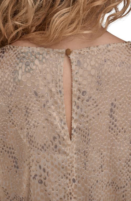 Donna Karan New York Croc Burnout Drape Top In Brown