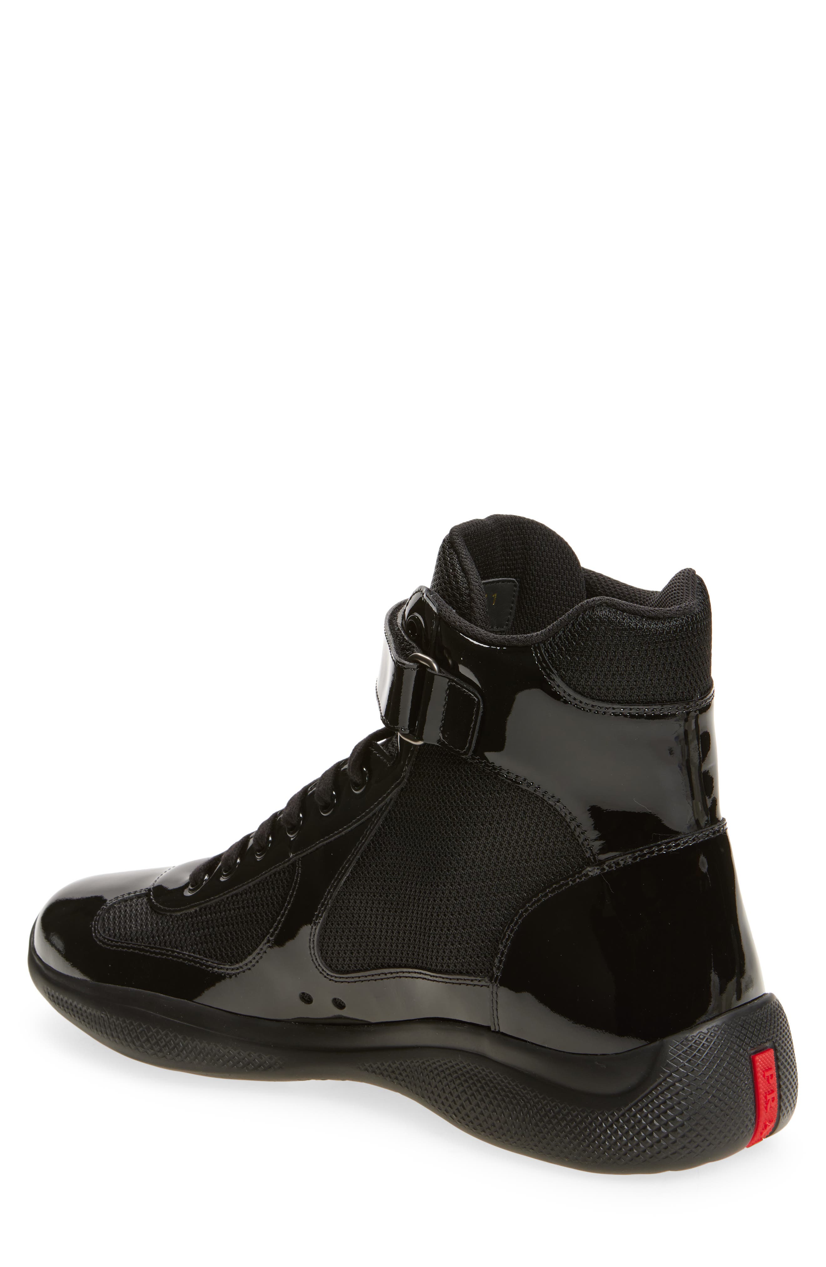 Prada America's Cup High Top Sneaker, Alternate, color, 