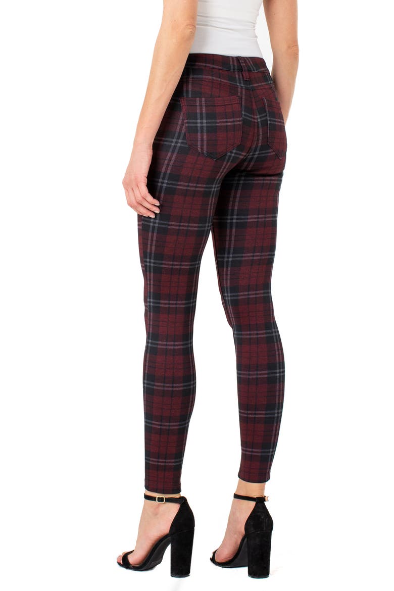 Madonna Plaid Ankle Skinny Pants, Alternate, color, RED/ BLK TARTAN