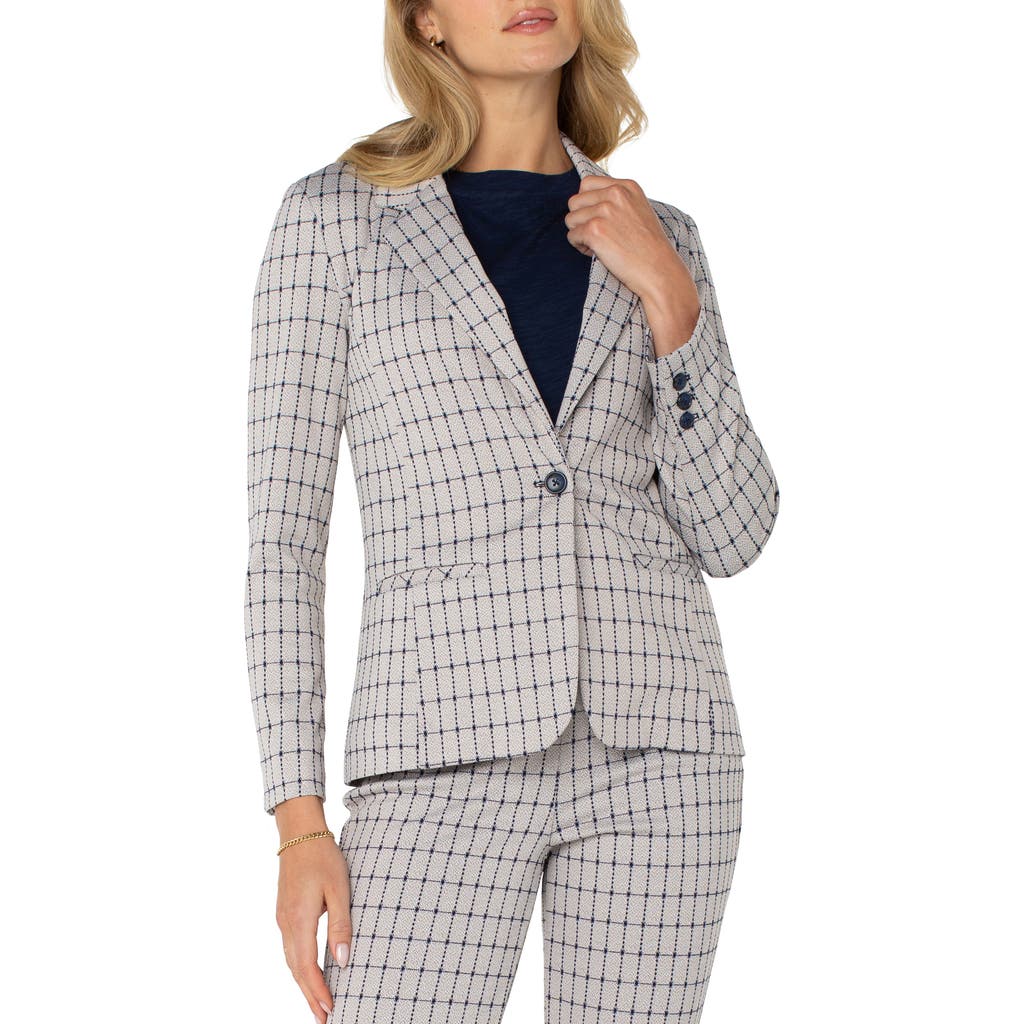 LIVERPOOL LOS ANGELES LIVERPOOL LOS ANGELES GRID FITTED KNIT BLAZER