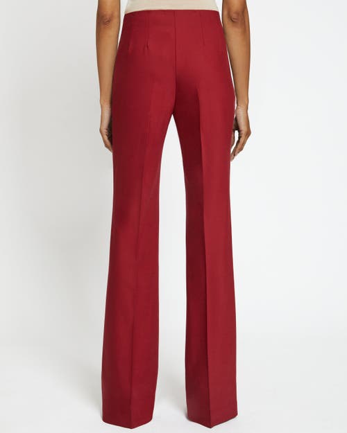 Santorelli Mid-rise Straight-leg Pants In Carmine Red