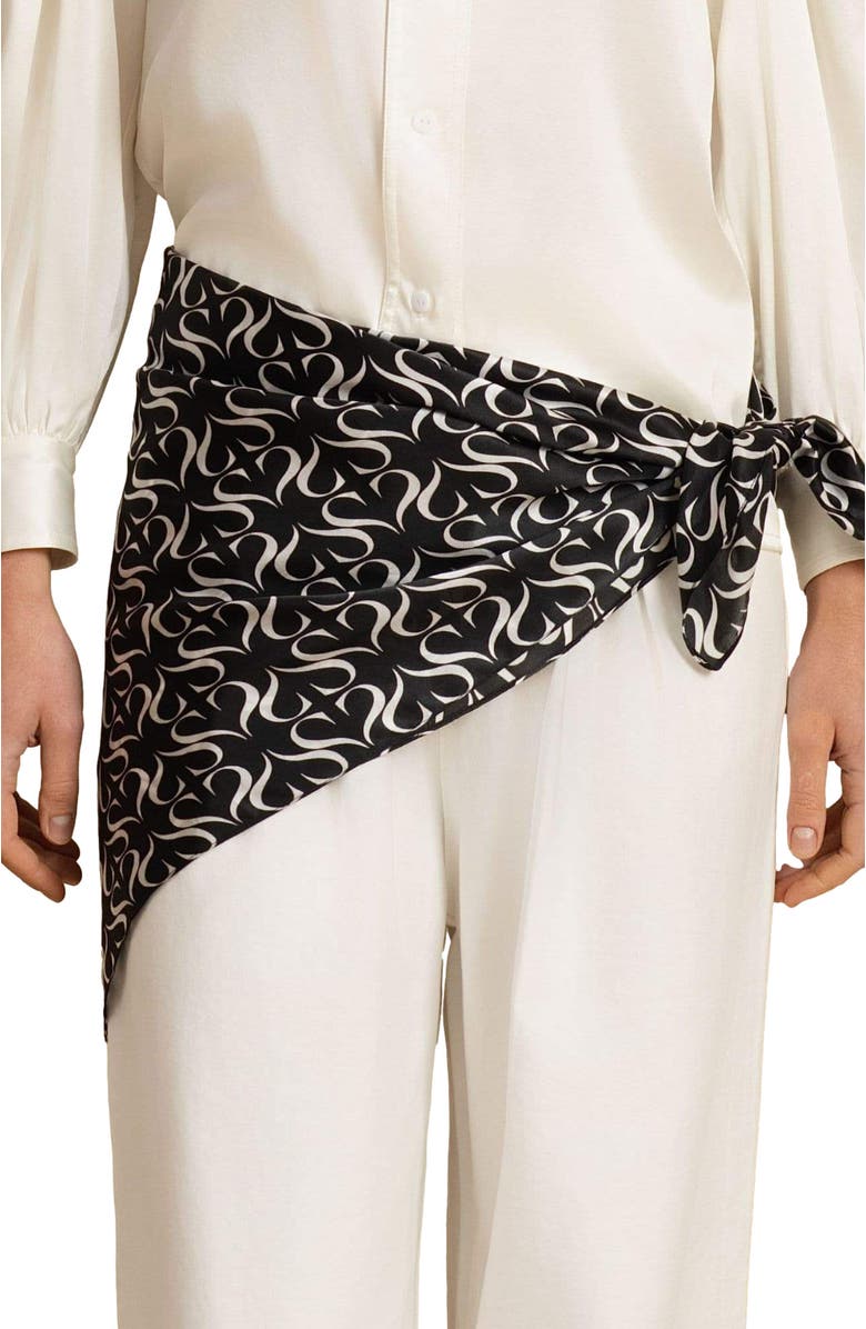 SILKSILKY Pure Silk S Square Scarf, Alternate, color, Black