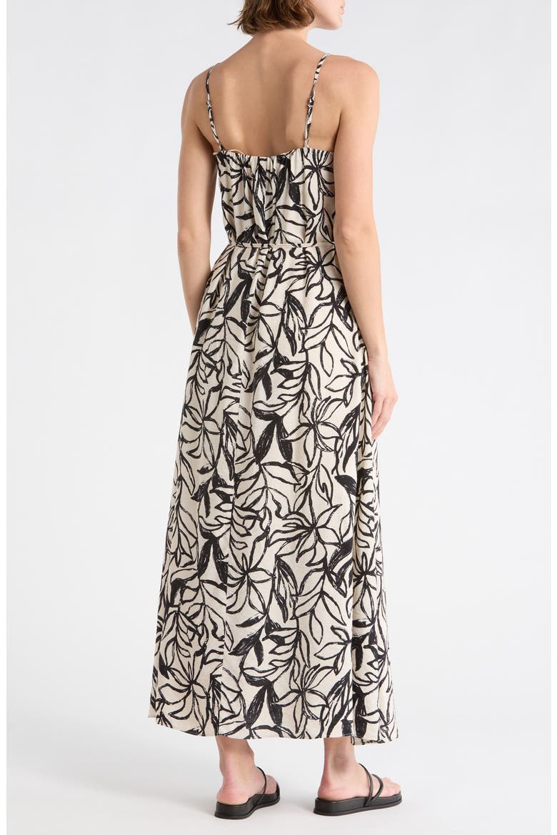 Floral Print Sleeveless Maxi Dress, Alternate, color, BLACK/ CREAM