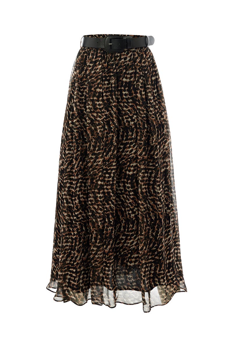 Exquise Teresa Chiffon Midi Skirt, Alternate, color, Brown