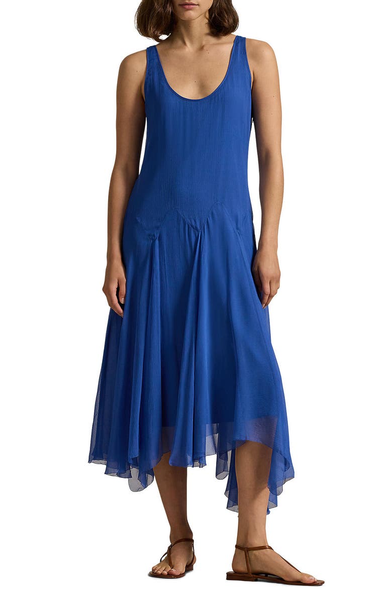 Ralph Lauren Crinkled Georgette Silk Dress, Main, color,