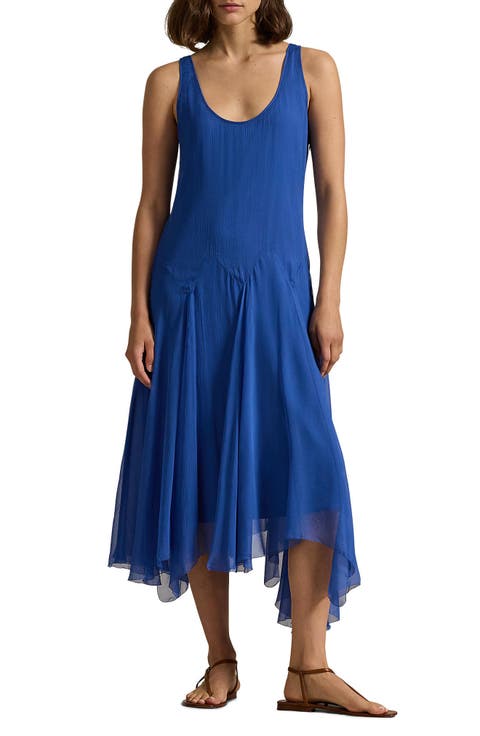 Crinkled Georgette Silk Dress