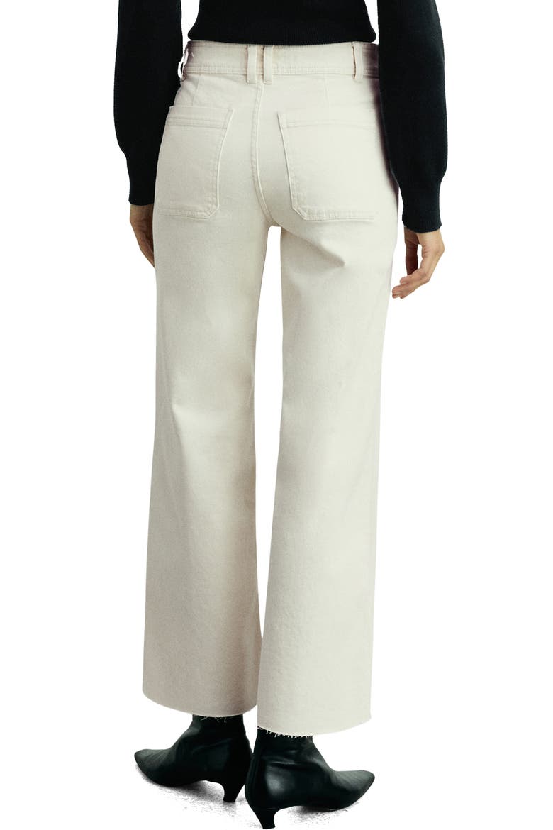 Catherin Raw Hem High Waist Wide Leg Culotte Jeans, Alternate, color, OFF WHITE
