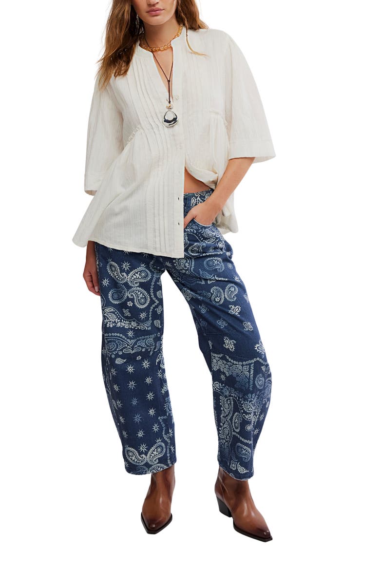 Willow Pintuck Cotton Button-Up Shirt, Alternate, color, IVORY