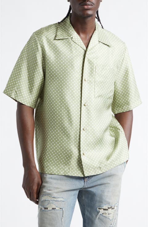 MA Polka Dot Silk Camp Shirt