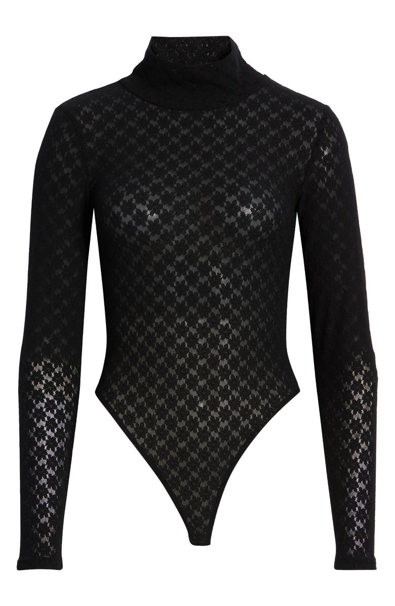 Open Edit Long Sleeve Lace Bodysuit, Alternate, color, 