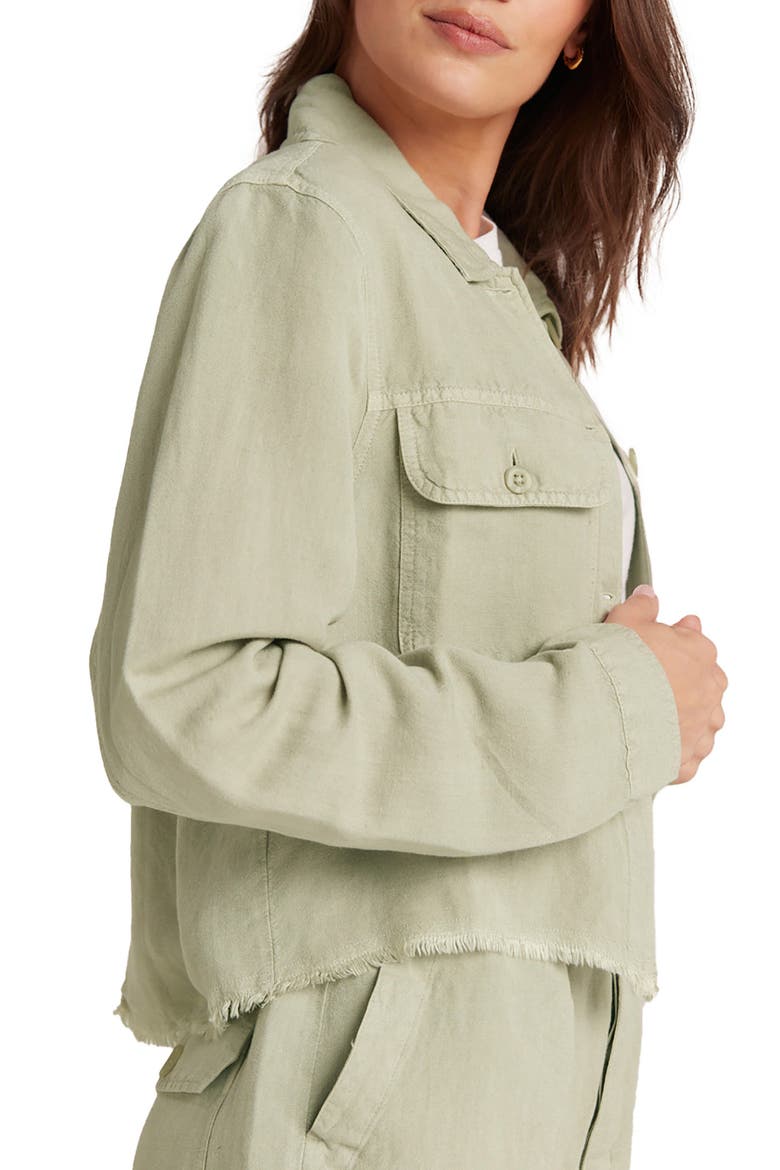 Lily Linen Blend Jacket, Alternate, color, MUTED ARMY