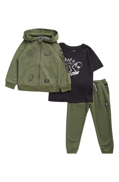 Kids' 3-Piece Hoodie, T-Shirt & Joggers Set