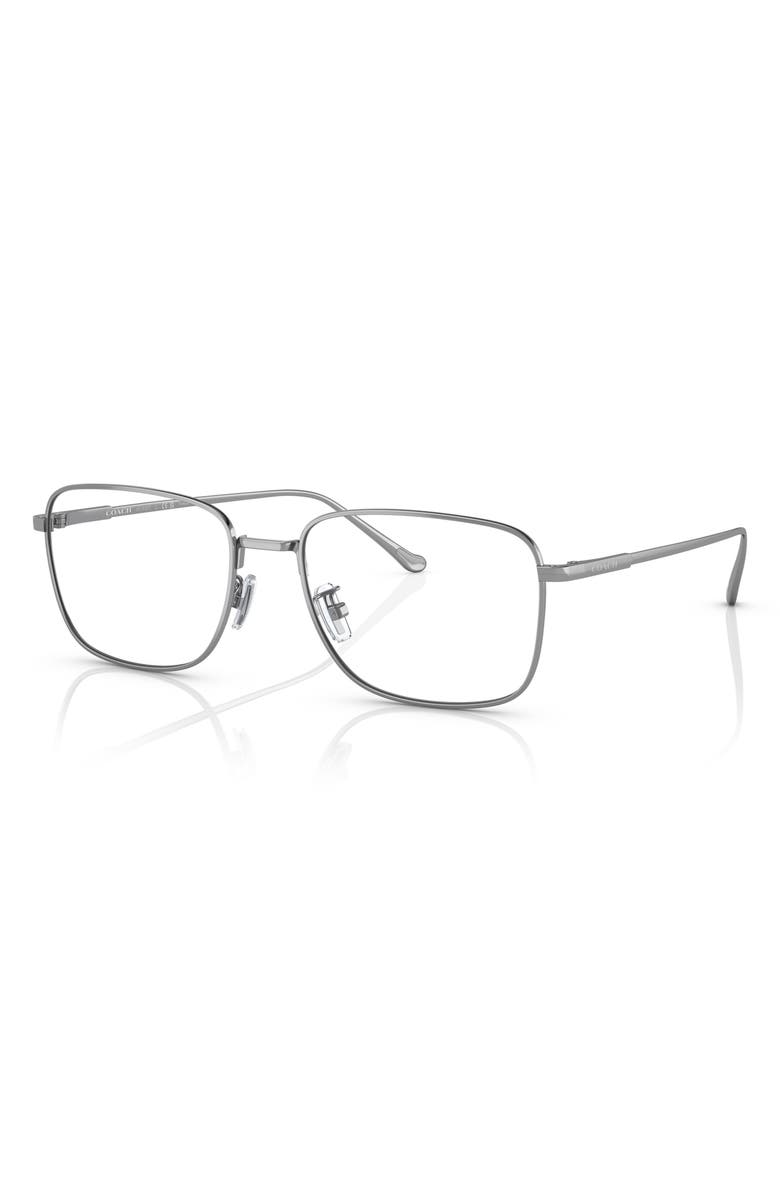 COACH 55mm Square Optical Glasses, Alternate, color, Gunmetal Titanium / Demo