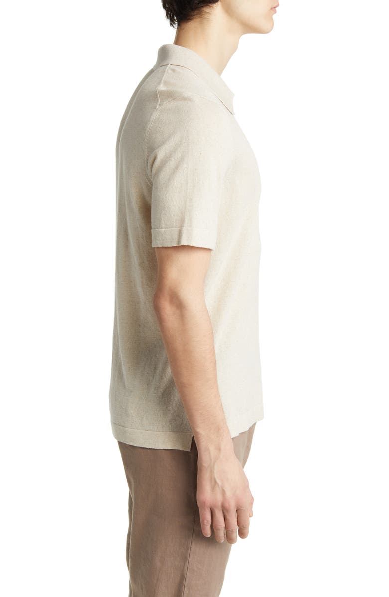 NN07 Ryan 6311 Cotton & Linen Johnny Collar Polo, Alternate, color,