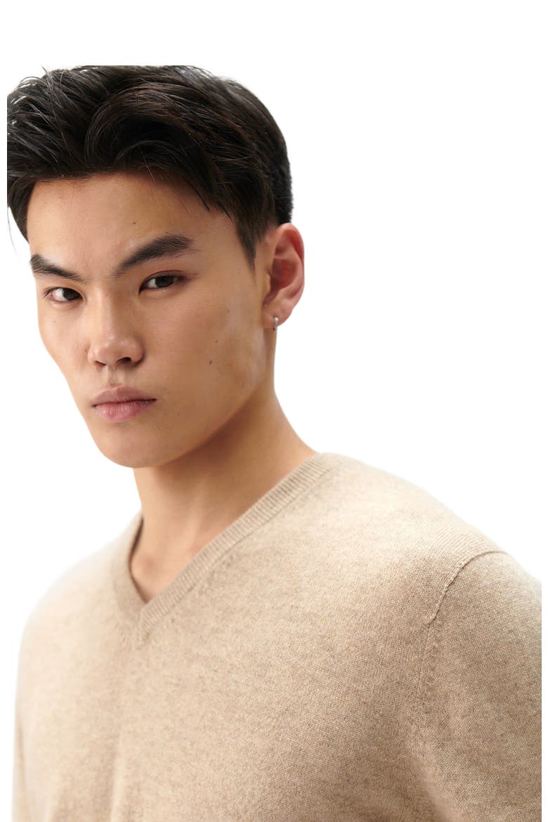 Essential V-Neck Cashmere Sweater, Alternate, color, warm grey