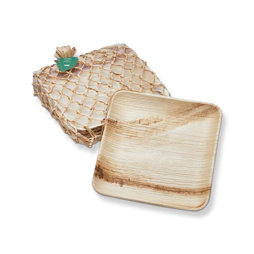 Tag Eco Palm Leaf 10 Inch Plate Set Of 12 Brown Melamine