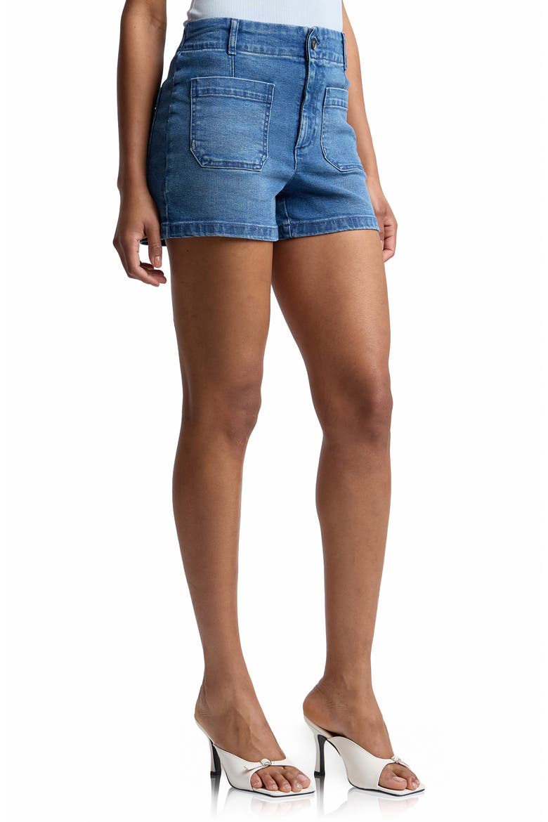 Patch Pocket Denim Shorts, Alternate, color, SOHO WASH