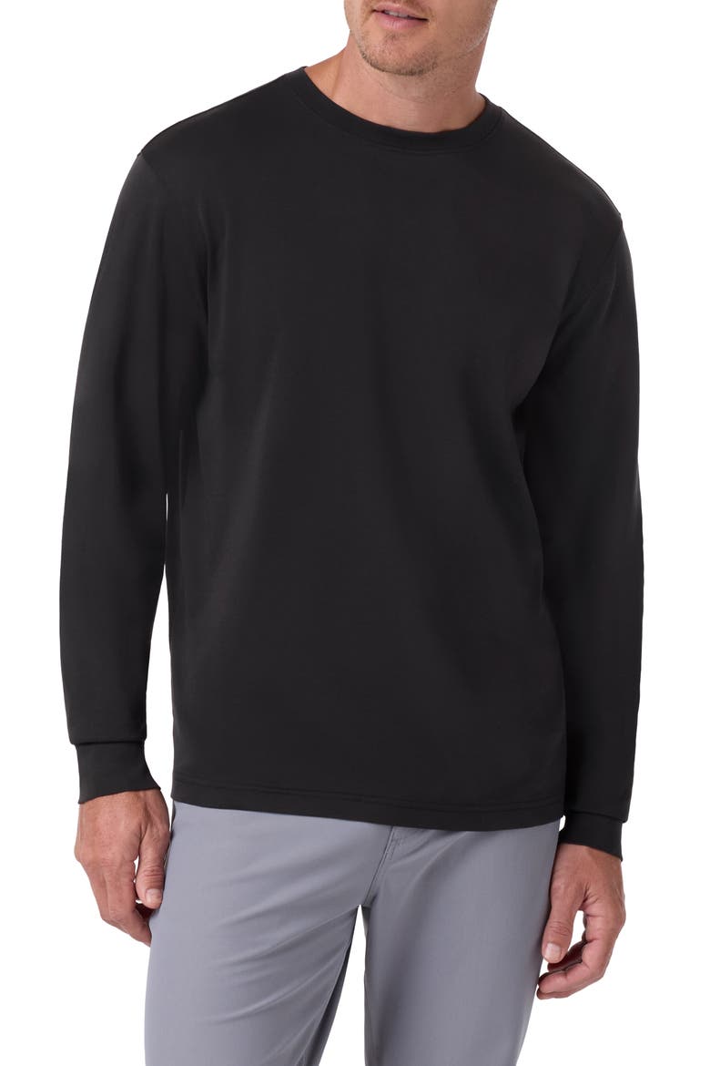 Palmer Trim Fit Pima Cotton T-Shirt, Main, color, BLACK