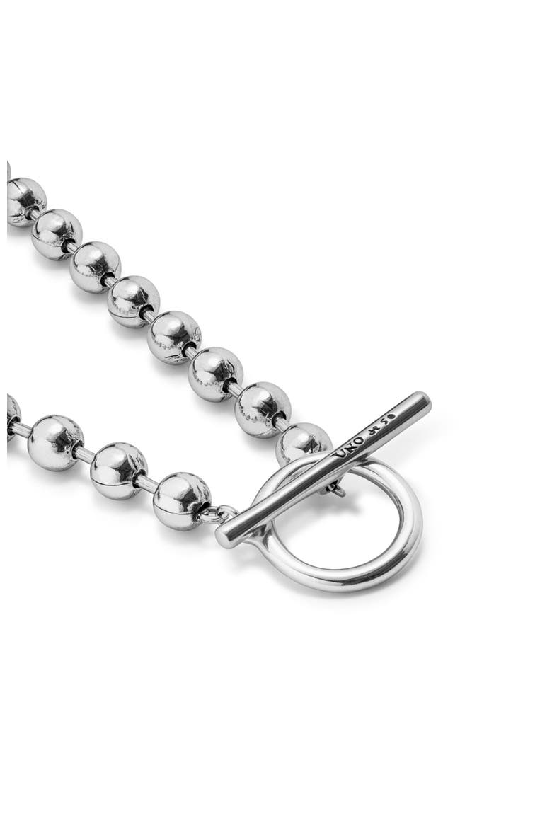 Long Link Bead Necklace, Alternate, color, Silver