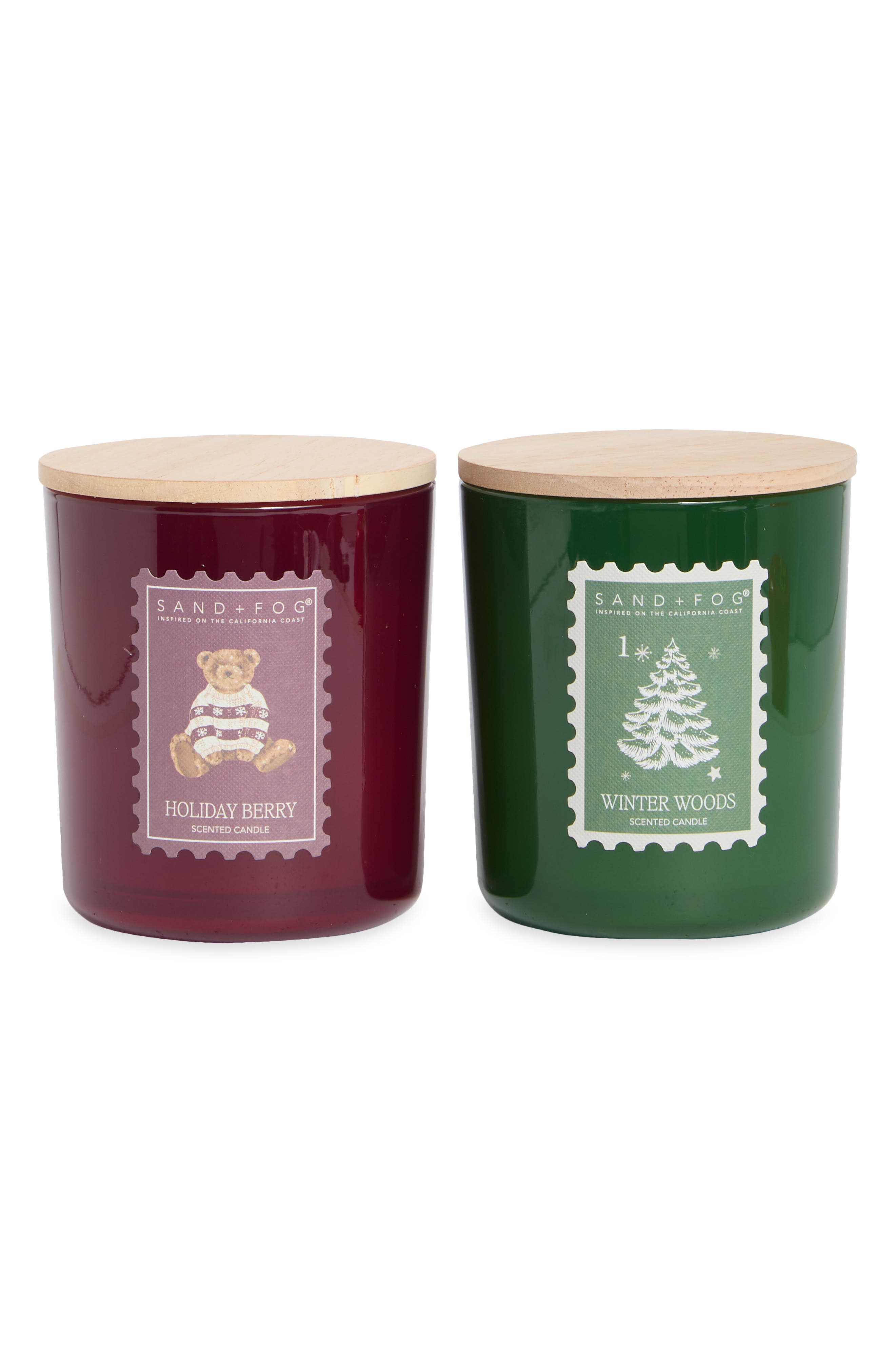 Holiday Berry & Winter Woods 10 oz. Candle Set