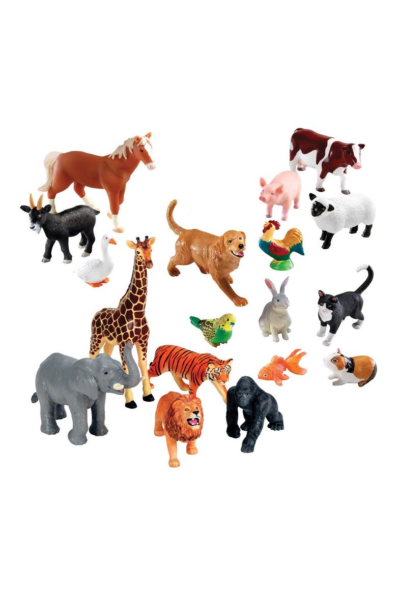Jumbo Animals Set of 18 - Farm, Jungle, & Pets, Main, color, Multicolored