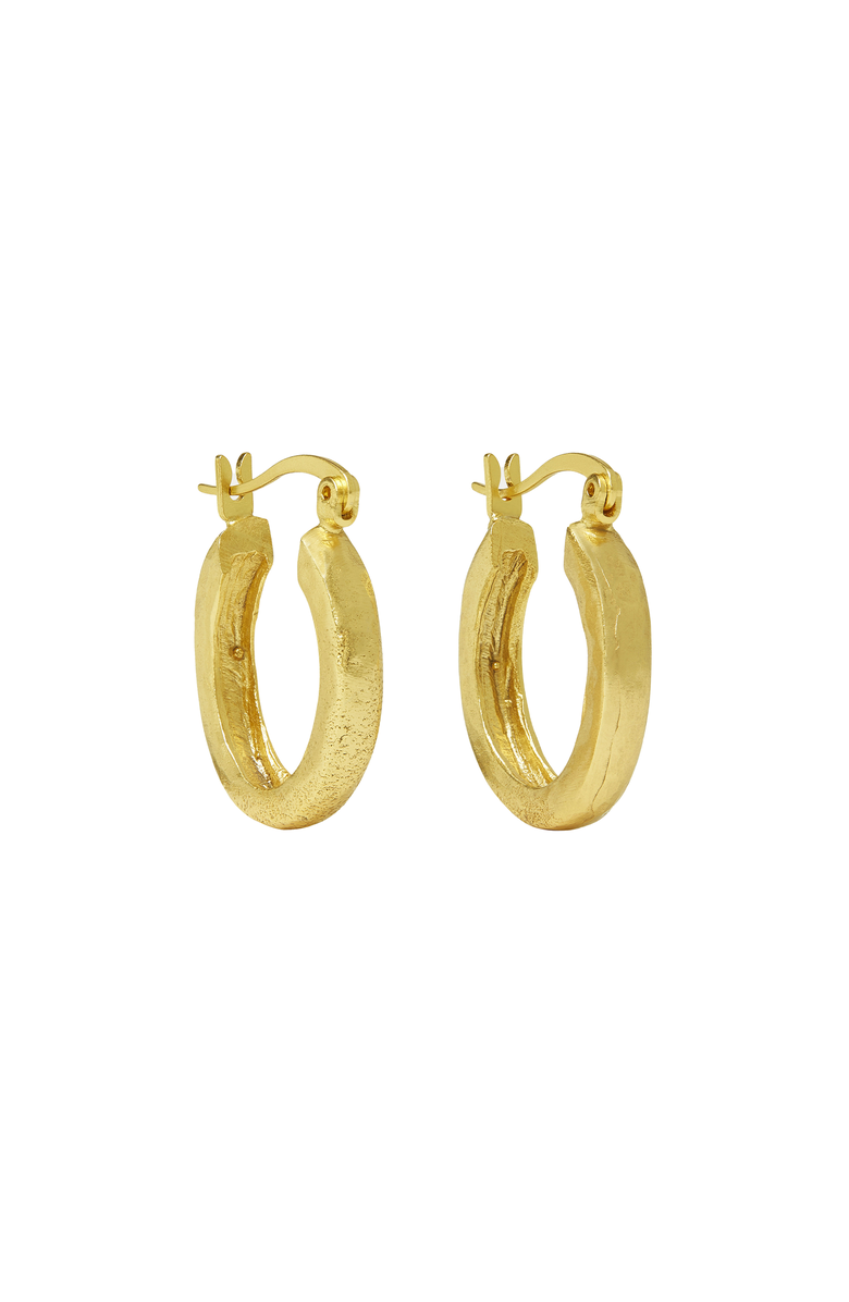 Ottoman Hands Caprice Hoop Earrings, Main, color, Brass
