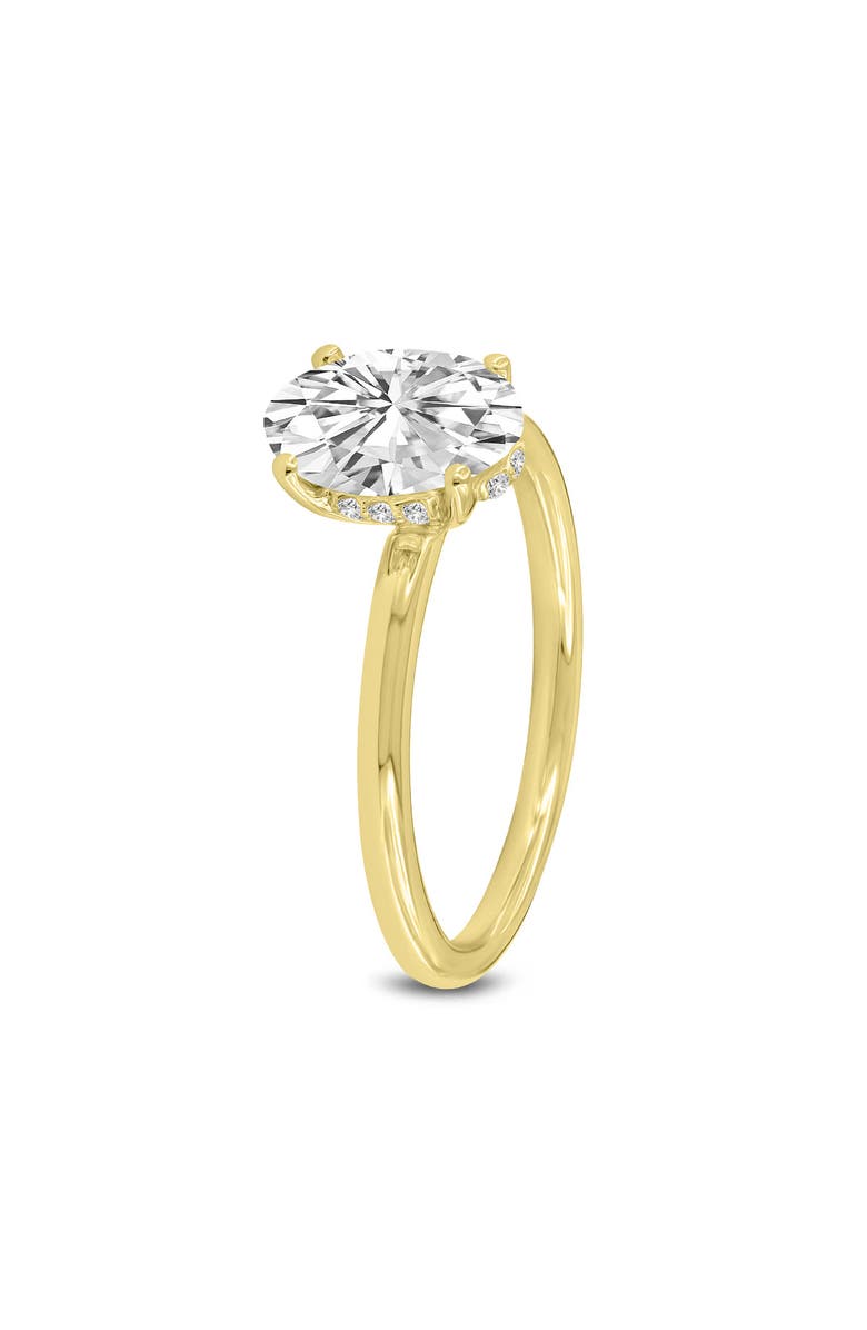 LuvMyJewelry Anastasia 14K Gold Oval Cut Solitaire Hidden Halo Ring - 1.55 Ct, Alternate, color, 14K Yellow Gold