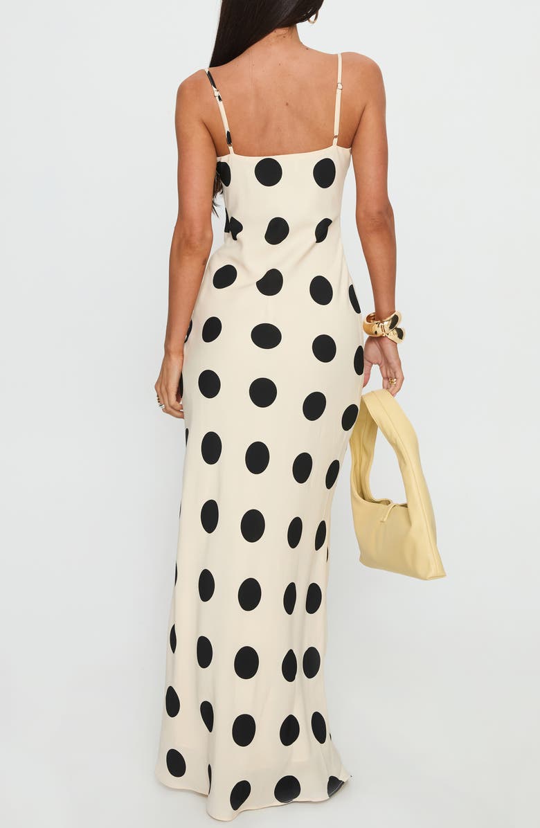 Princess Polly Avienna Dot Maxi Dress, Alternate, color, Cream / Polka Dot