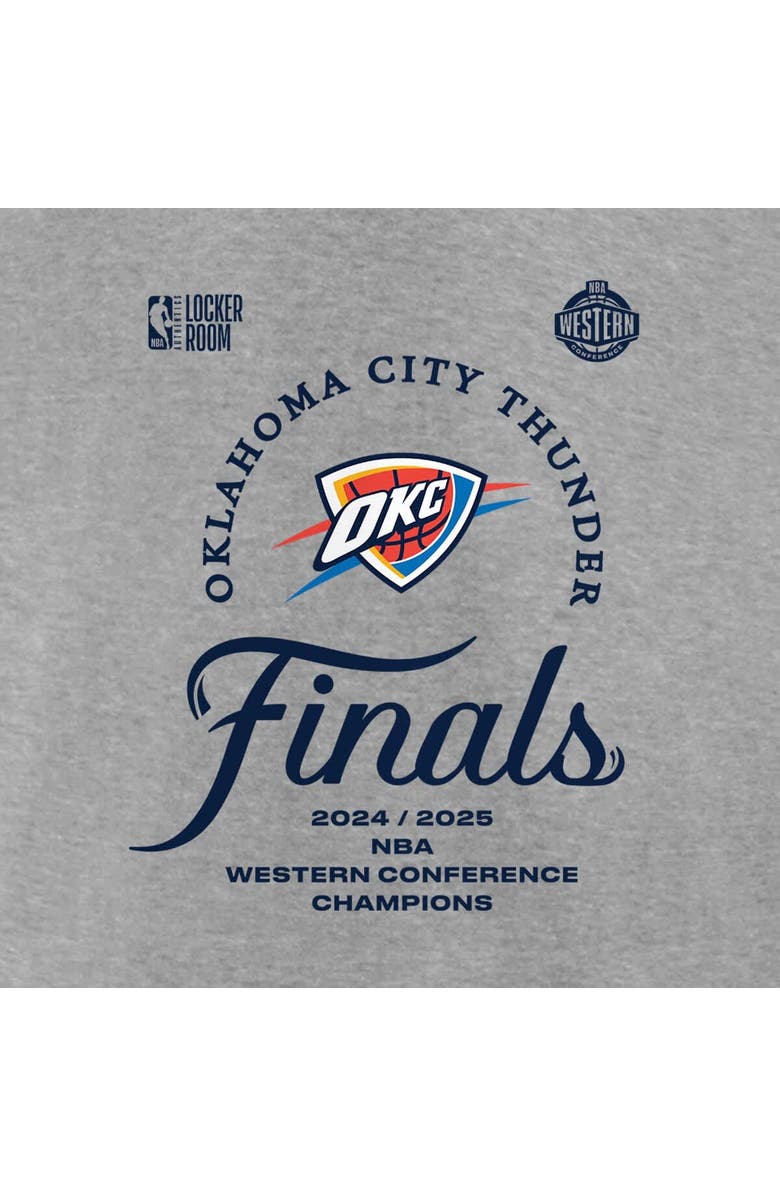 FANATICS Men's Fanatics  Heather Gray Oklahoma City Thunder 2025 Western Conference Champions Locker Room T-Shirt, Alternate, color, 