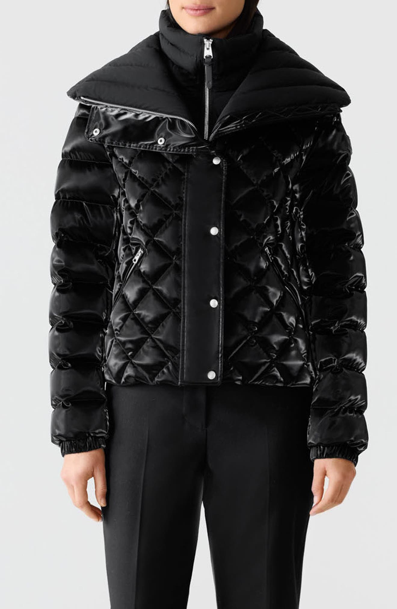 Yvette Waterproof Quilted Down Jacket with Removable Bib Insert